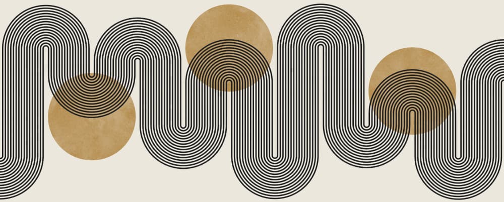 Wavy Geometric Circles by Vitor Costa — canvas wall art