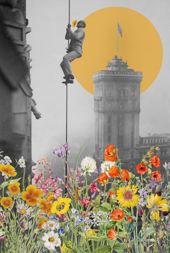 Urban Bloom Ascent by Marja van den Hurk — canvas wall art