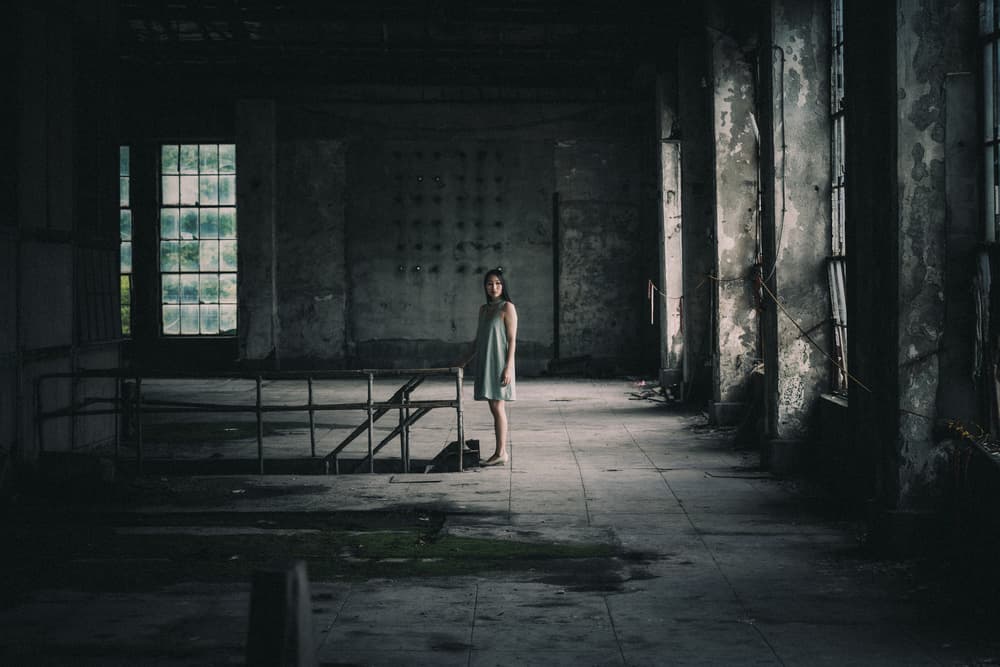 Lonely Woman in Ruins by Nobu Ishijima — canvas wall art