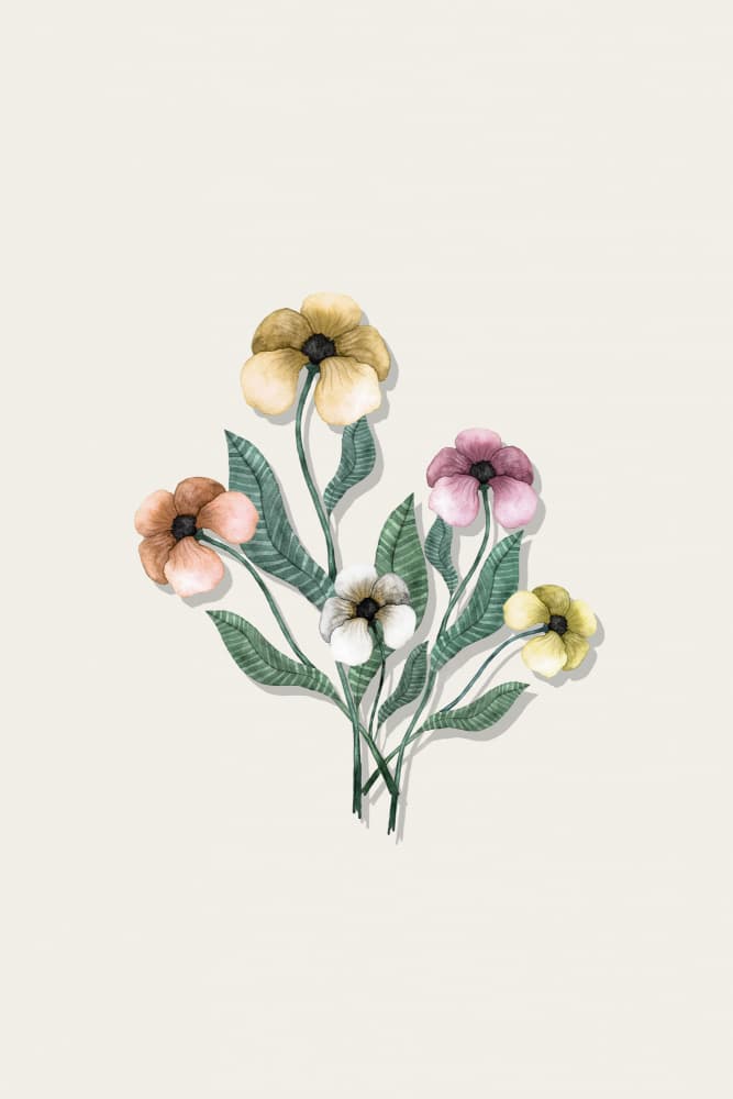 Soft Watercolor Bouquet by Karen Menzenbach — canvas wall art