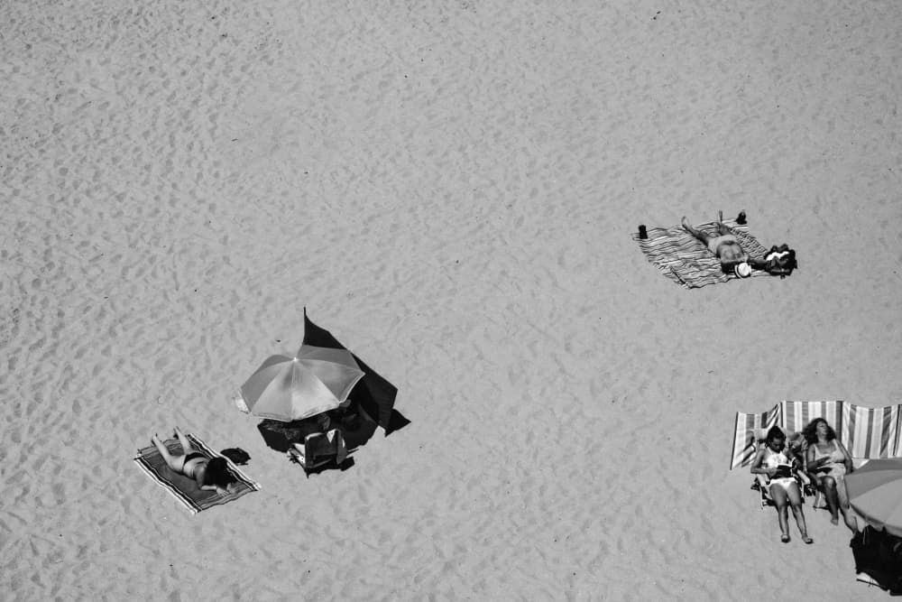 Beach Day From Above by Aimee Giles — canvas wall art