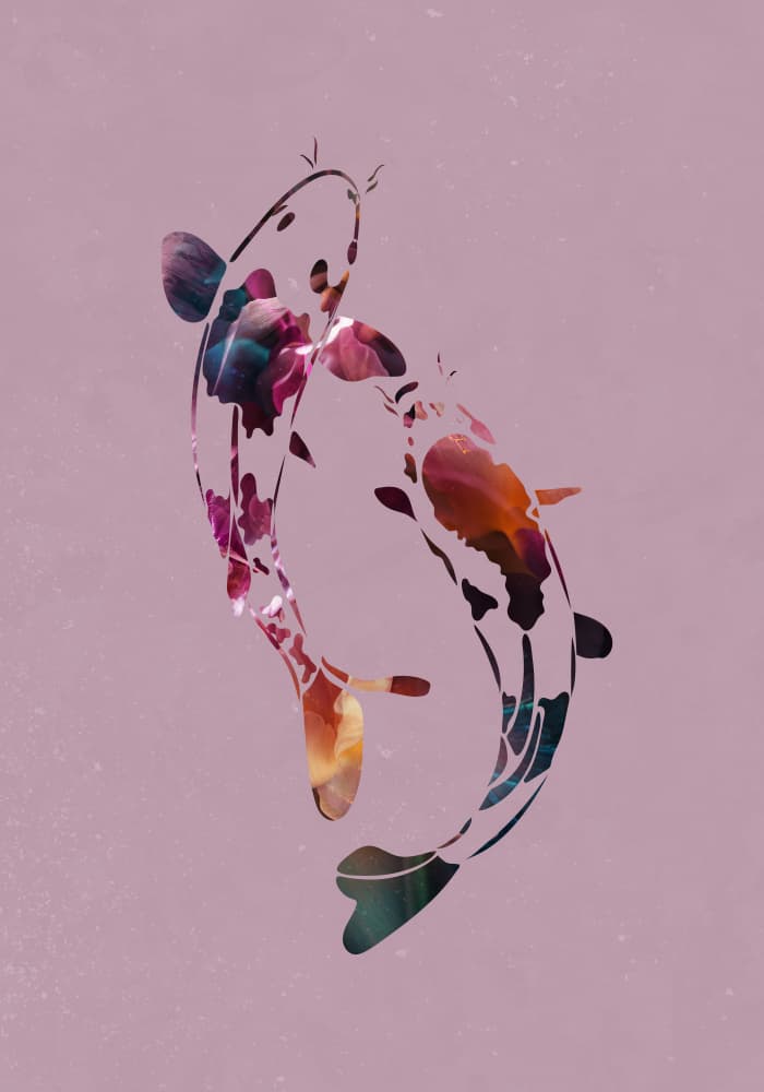 Elegant Koi Dance by Sarah Manovski — canvas wall art