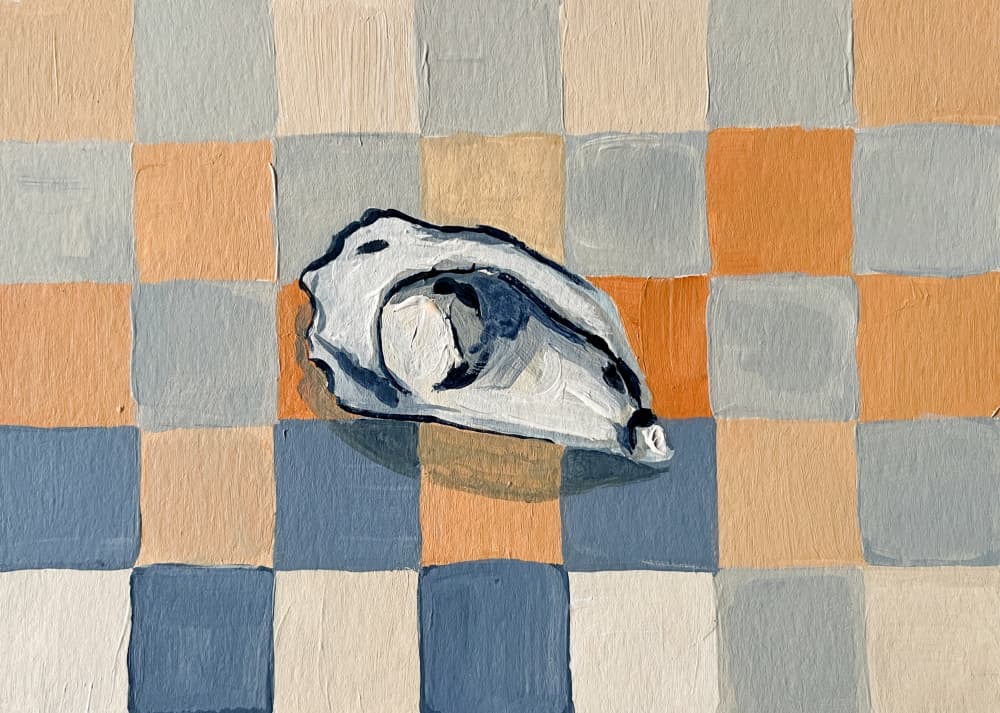 Oyster Shell Checkers by Madison Phipps — canvas wall art