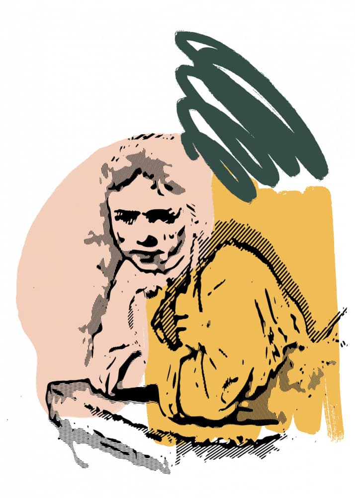 Pensive Woman Portrait by Doa Project — canvas wall art