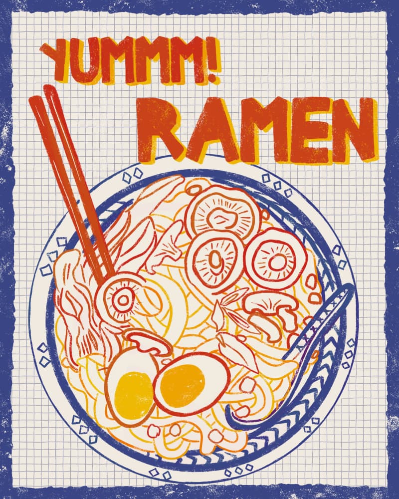 Yummy Ramen Bowl by Radhika Modi — canvas wall art