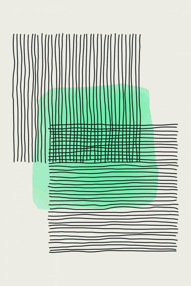 Modern Green Lines by jay stanley — canvas wall art