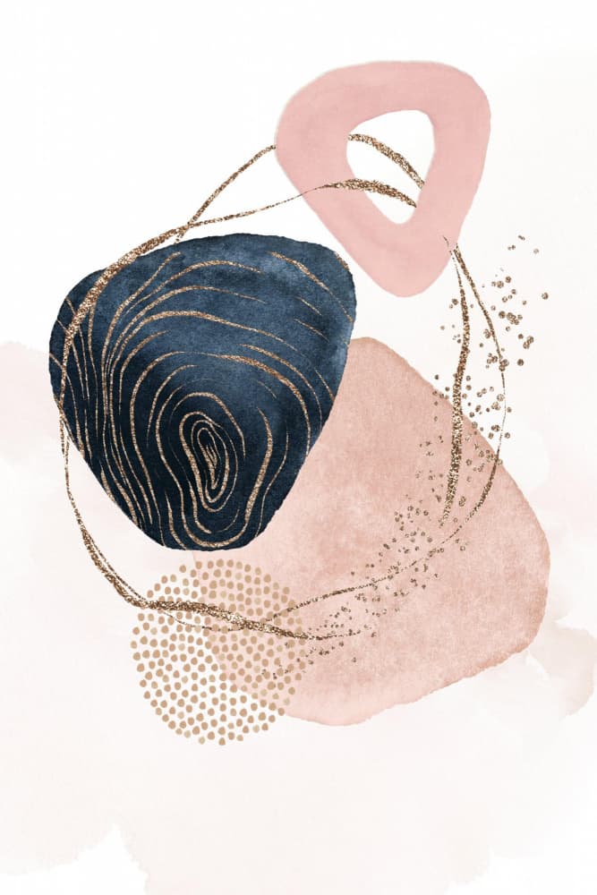 Elegant Abstract Gold Shapes by Sally Ann Moss — canvas wall art