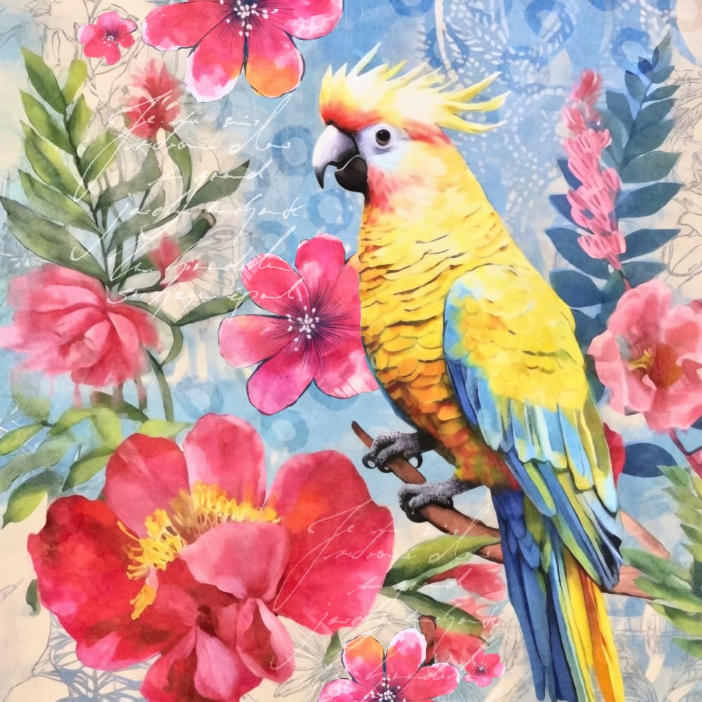 Vibrant Tropical Parrot Blooms by Andrea Haase — canvas wall art