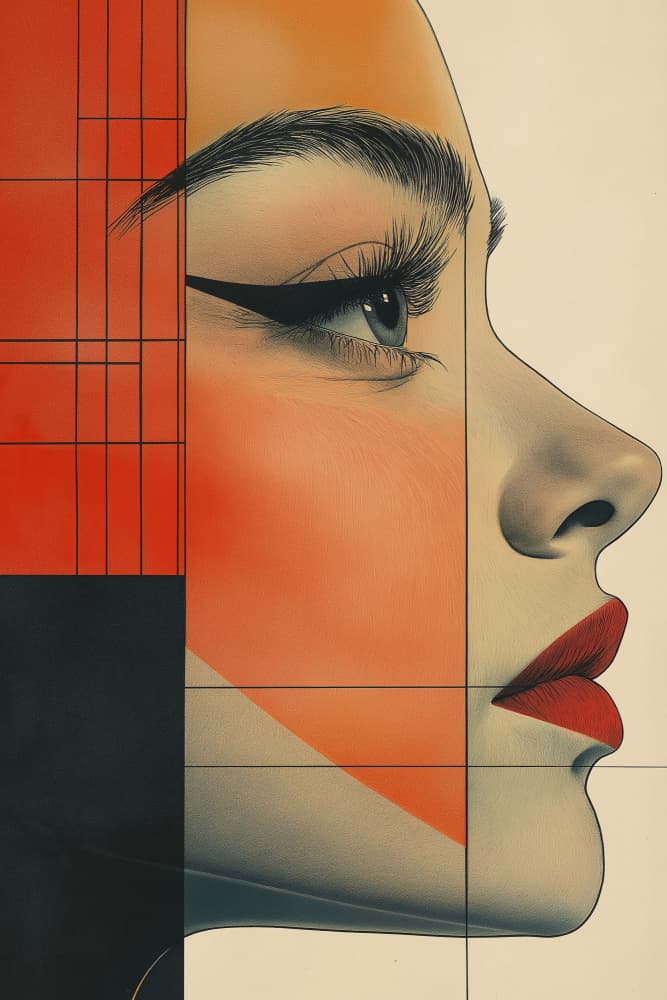 Geometric Woman Profile by Mauro — canvas wall art
