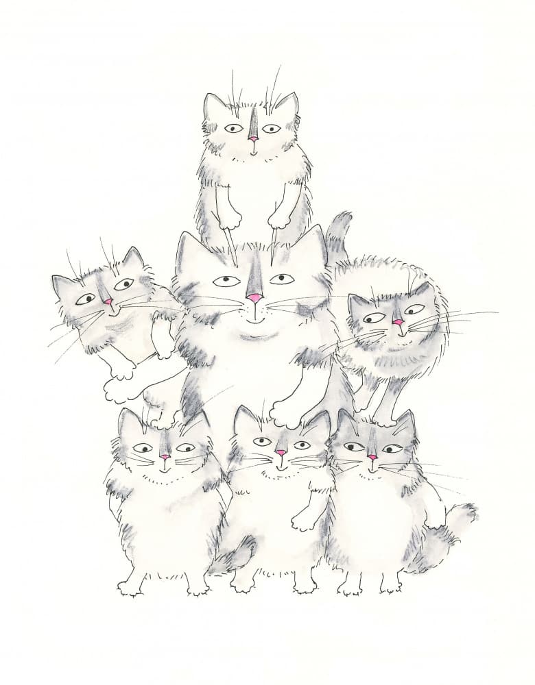 Cat Family by Isabelle Brent — canvas wall art