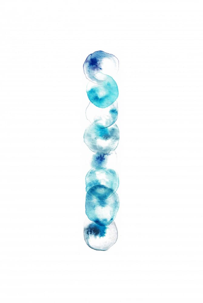 Serene Blue Circles by Fabiana Silveira — canvas wall art