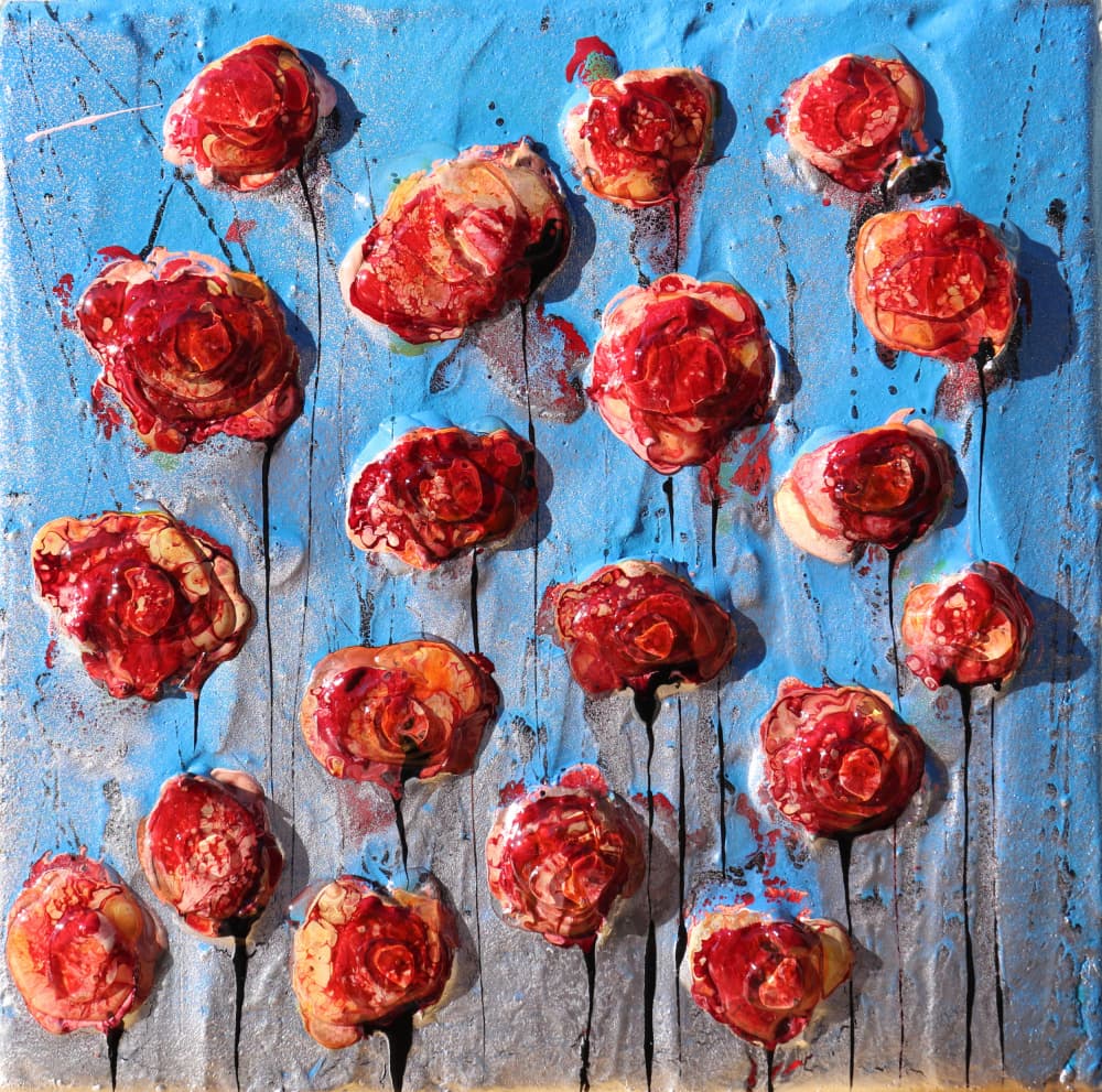 Vibrant Abstract Blooms by Donatella Marraoni — canvas wall art