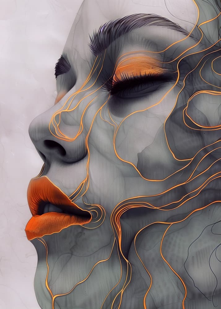 Orange Dream Profile by Justyna Jaszke — canvas wall art