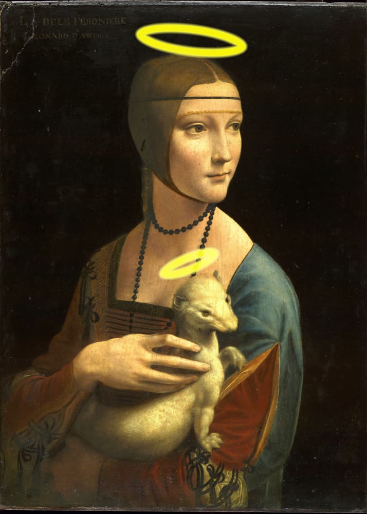 Lady with Haloed Ermine by Artelele — canvas wall art
