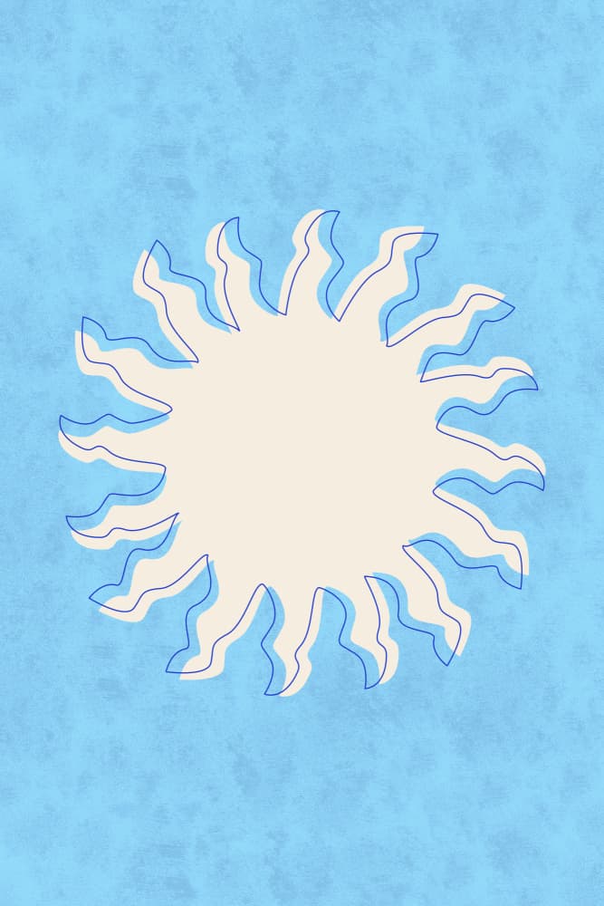 Serene Blue Sun by Karen Menzenbach — canvas wall art