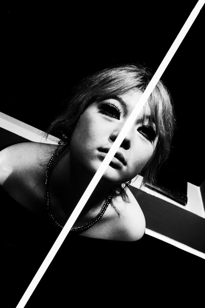 Diagonal Monochrome Portrait by Parole Kim — canvas wall art