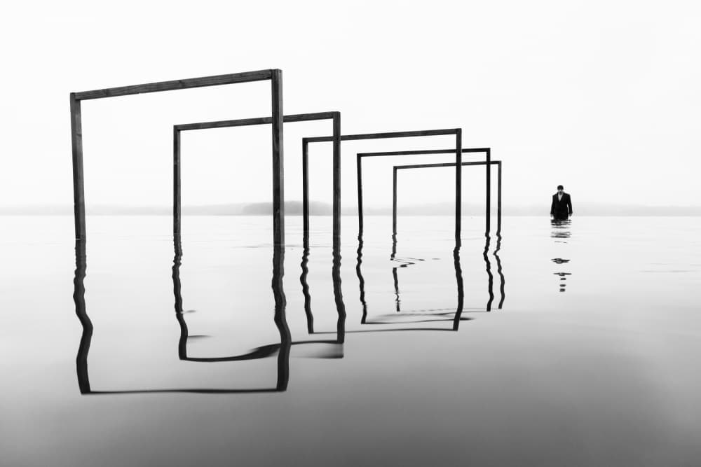 Solitary Man Frames by Leszek Paradowski — canvas wall art