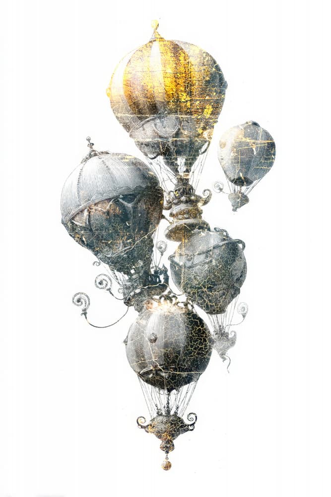 Steampunk Hot Air Balloons by Rafal Kulik — canvas wall art