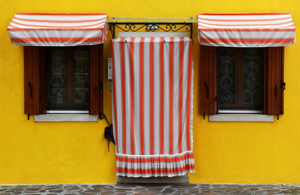 Vibrant Striped Facade by Hans-Wolfgang Hawerkamp — canvas wall art