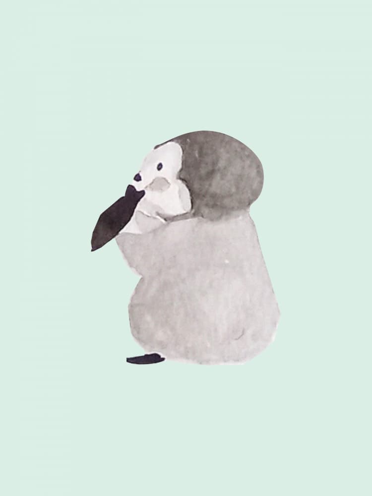 Penguin Snack Time Adventure by Elizabeth C — canvas wall art