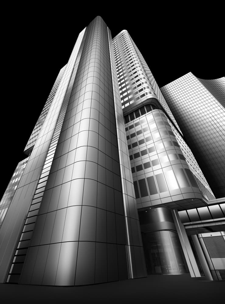 Upward Skyscraper View by jordiegeatorrent — canvas wall art