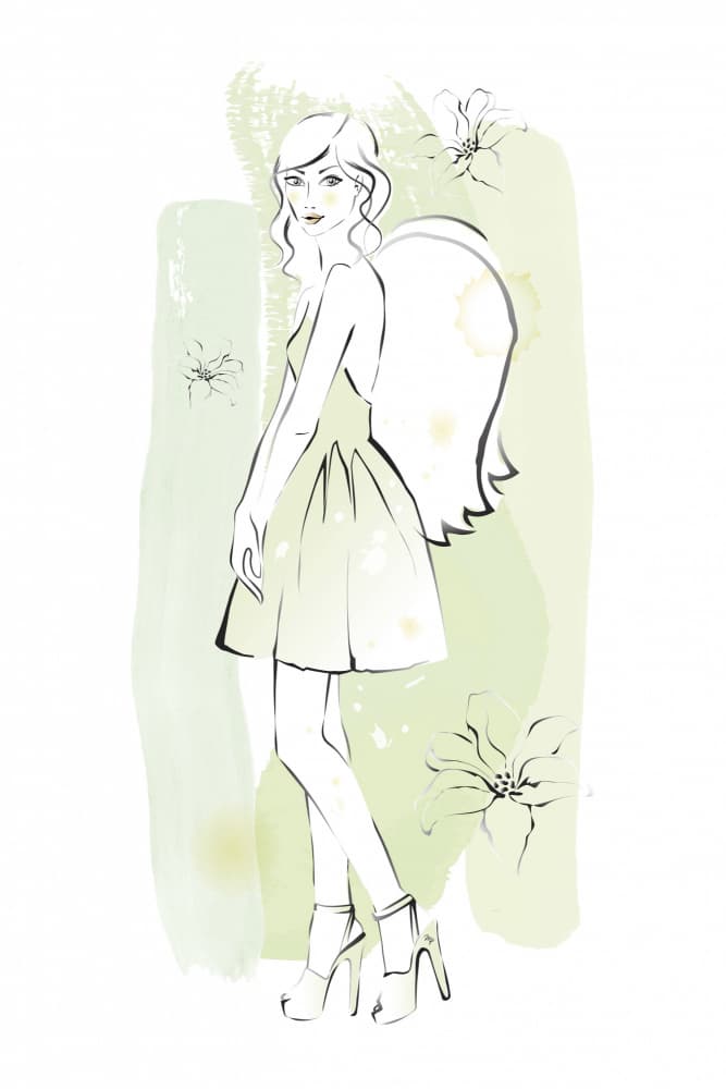 Angelic Fashion Illustration by Martina — canvas wall art