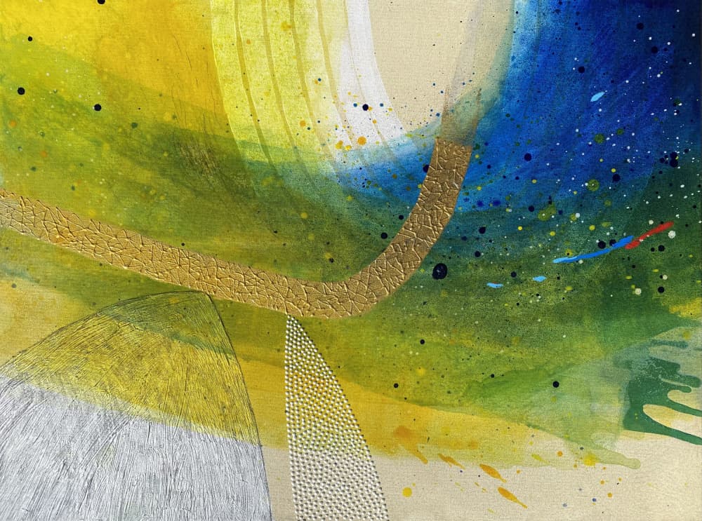 Vibrant Gold Flow by SAN STARLING — canvas wall art