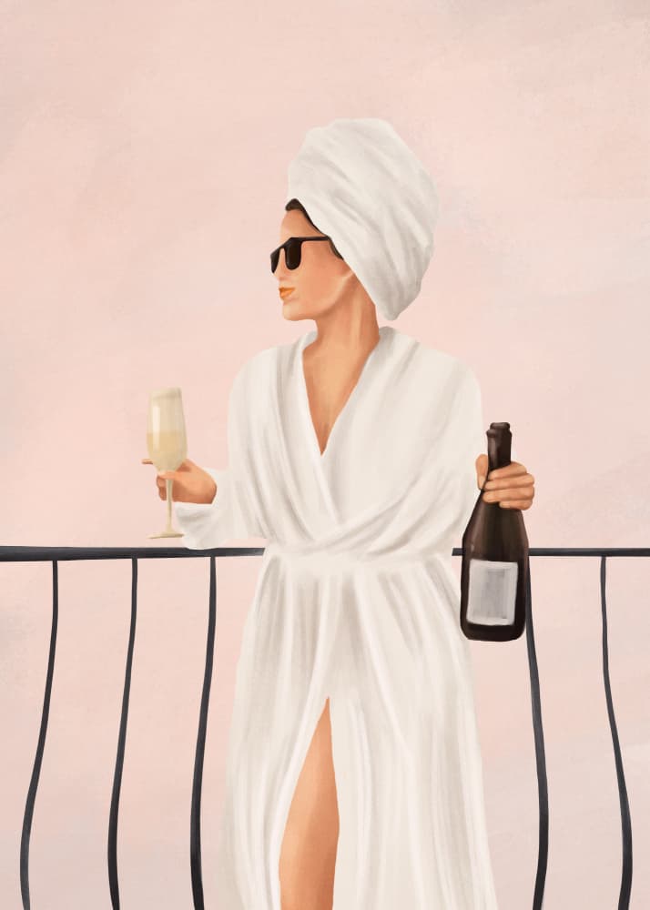 Luxury Balcony Champagne Morning by Flow Line — canvas wall art
