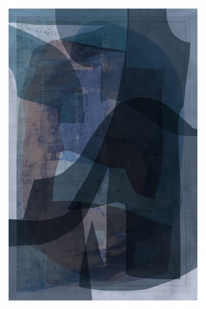 Deep Blue Layered Forms by cartissi — canvas wall art