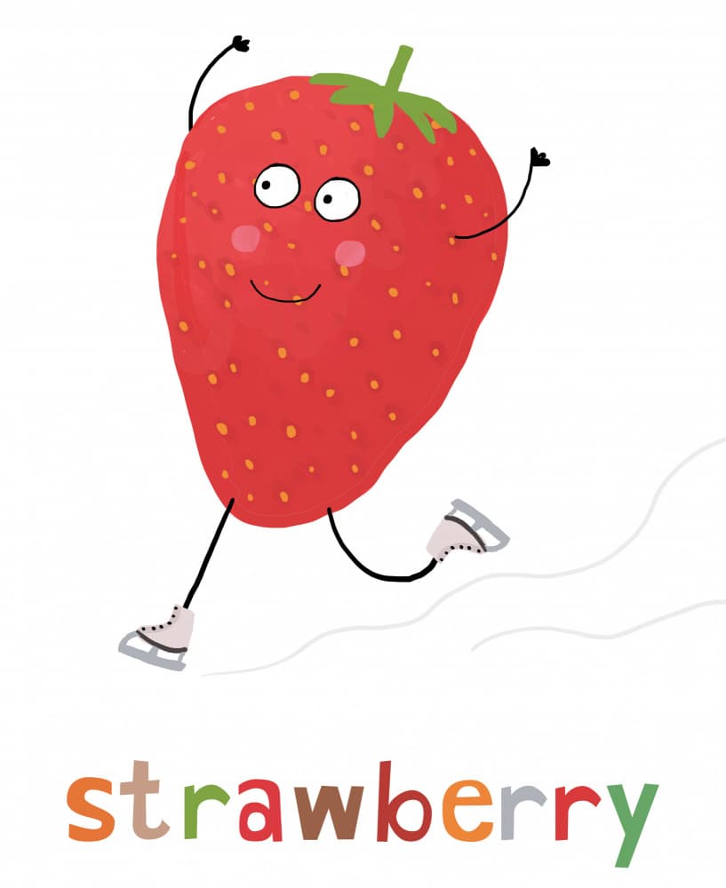 Strawberry Ice Skater by Carla Daly — canvas wall art