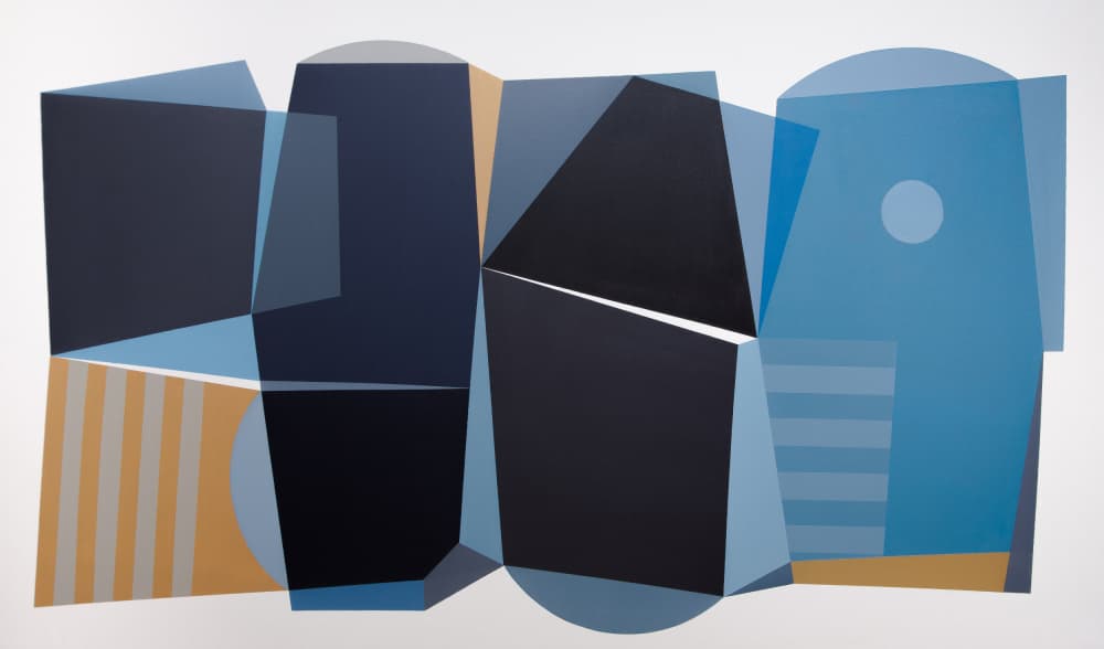 Blue Geometric Harmony by Ildefonso Martín — canvas wall art