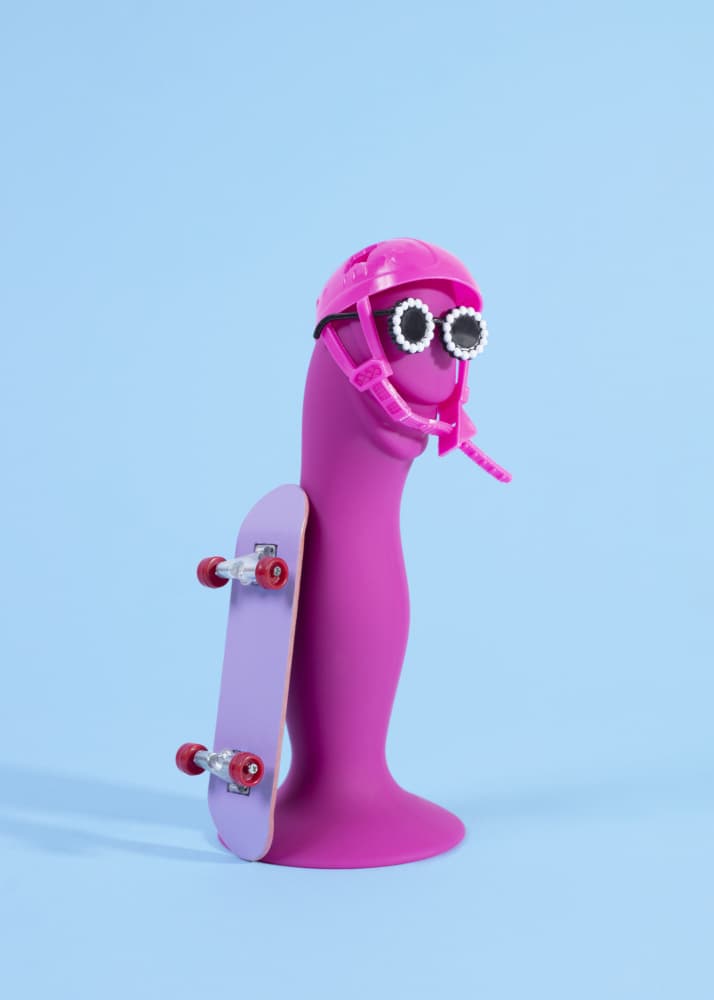 Pink Skater Worm by Julia Ramiro — canvas wall art