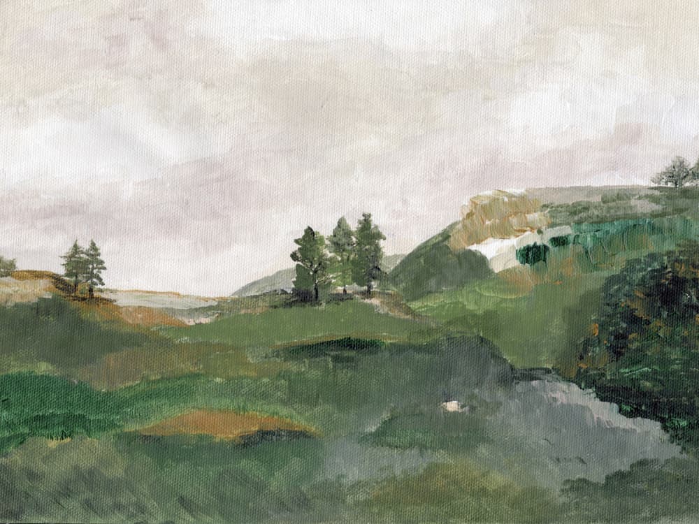 Peaceful Hillside Landscape by Nikita Jariwala — canvas wall art