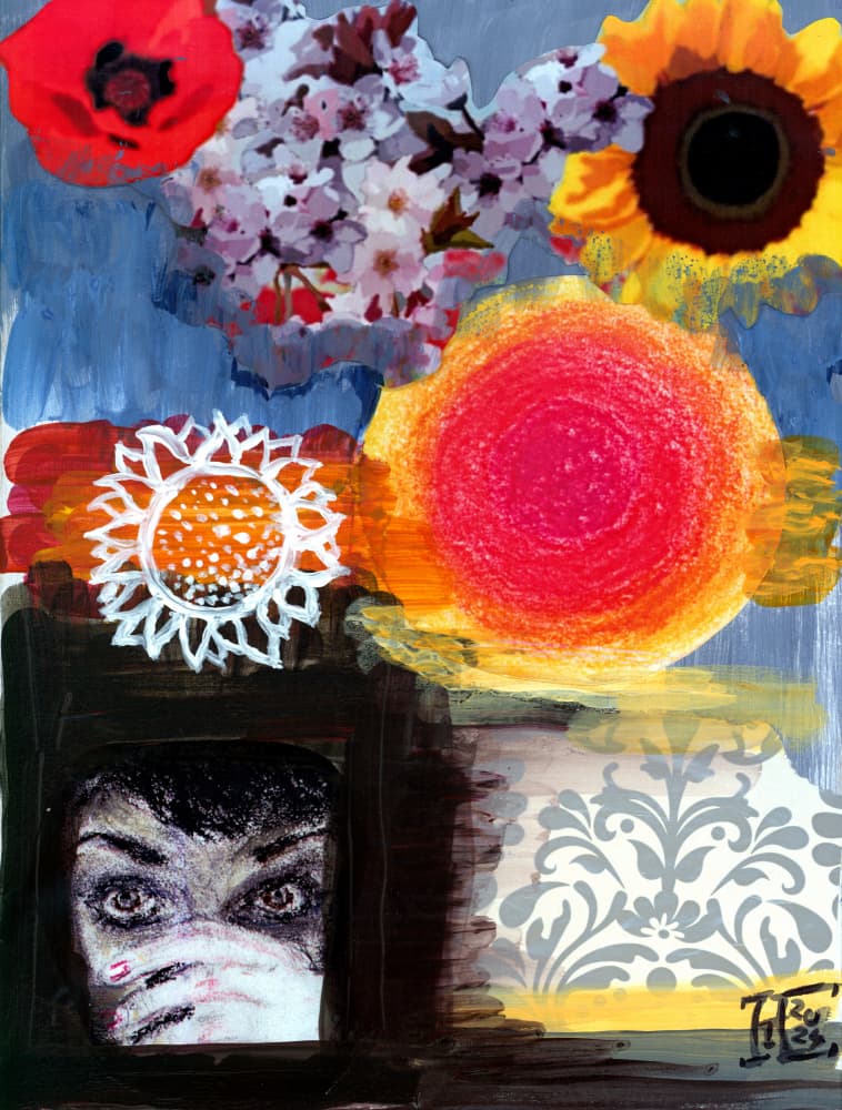 Vibrant Floral Gaze by Tim Hoinkis — canvas wall art