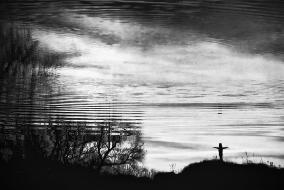 Peaceful Water Silhouette by Codrin Lupei — canvas wall art