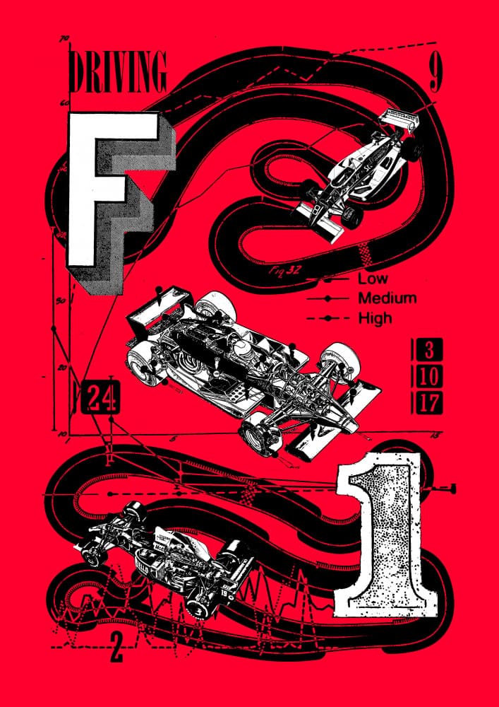 Formula Racing Blueprint by Pawel Pacholec — canvas wall art