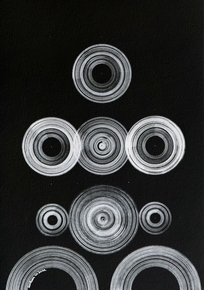 Monochromatic Spiral Forms by Santhosh ch — canvas wall art