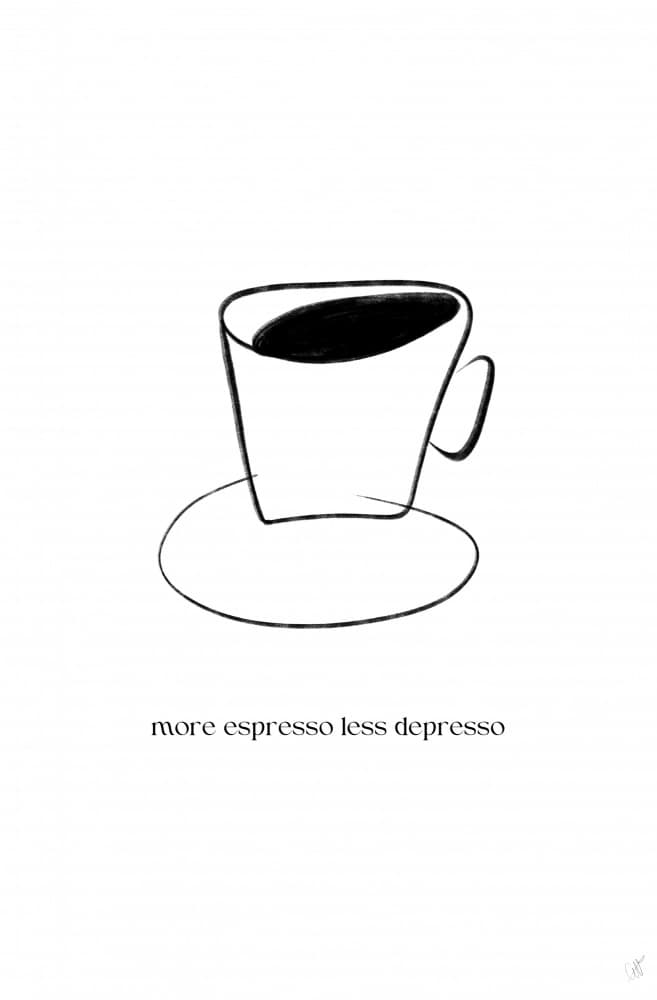 Coffeholic by Anne-Marie Volfova — canvas wall art