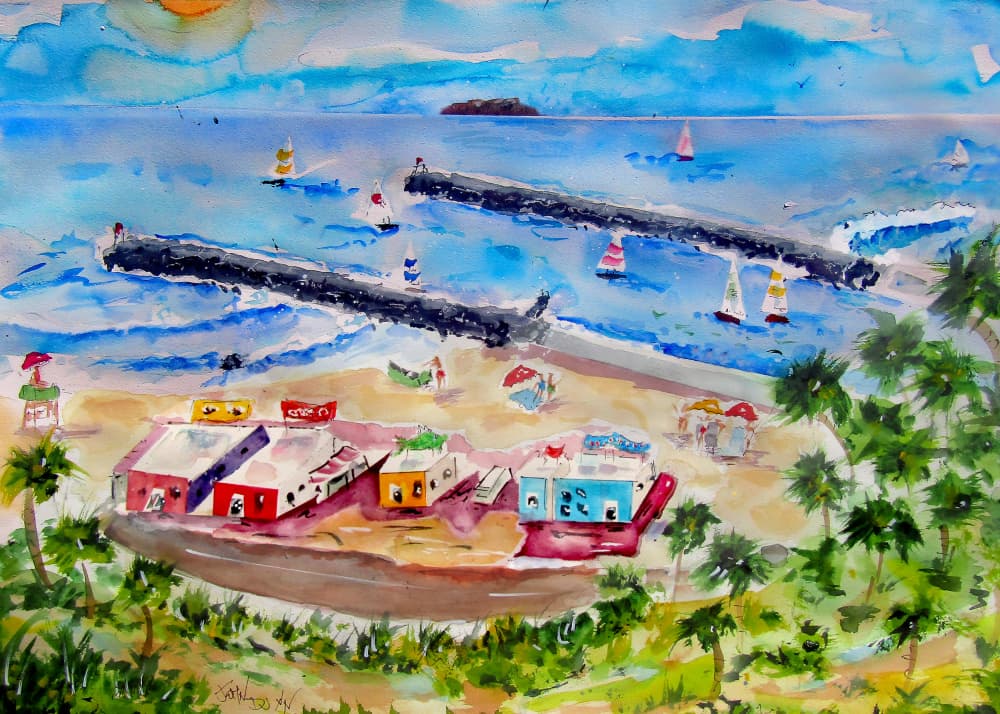 Vibrant Coastal Scene by John Dunn — canvas wall art