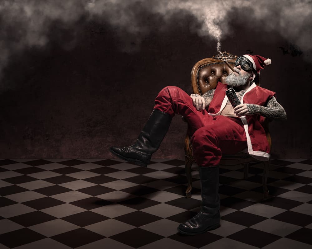Modern Santa Relaxing by Petri Damstén — canvas wall art