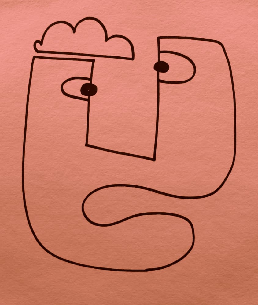 Cloud Head Portrait by Santhosh ch — canvas wall art