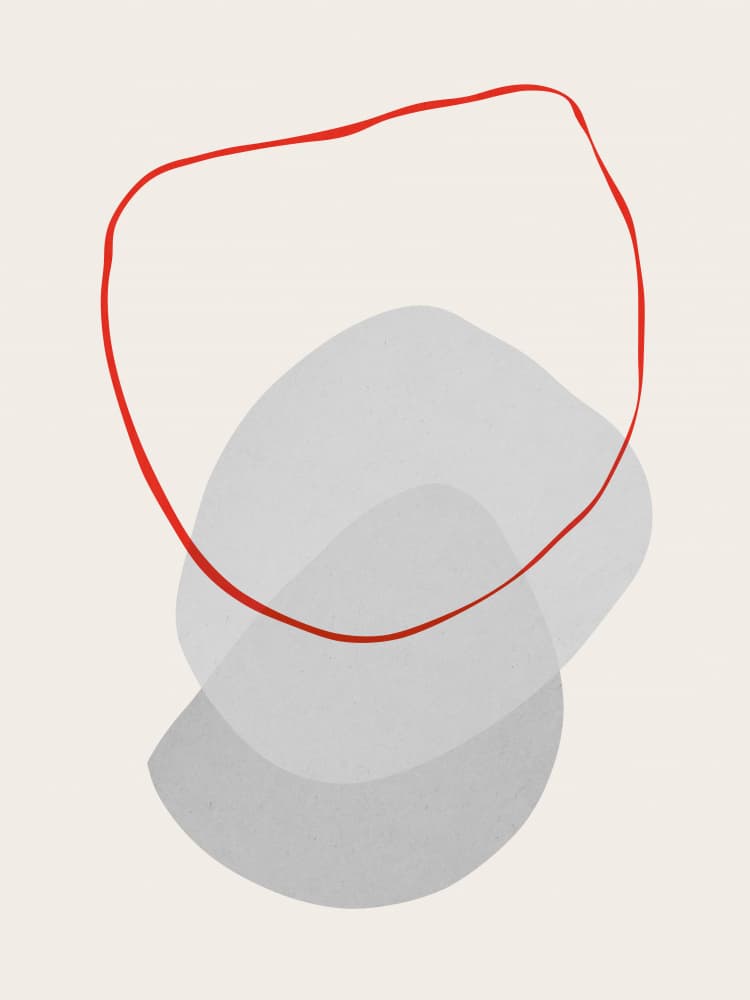 Minimalist Red Line Shapes by Vitor Costa — canvas wall art