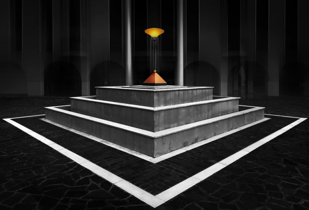 Orange Torch Monument by Hans-Wolfgang Hawerkamp — canvas wall art