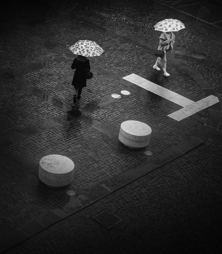 Urban Rain Walkers by Tommaso Pessotto — canvas wall art