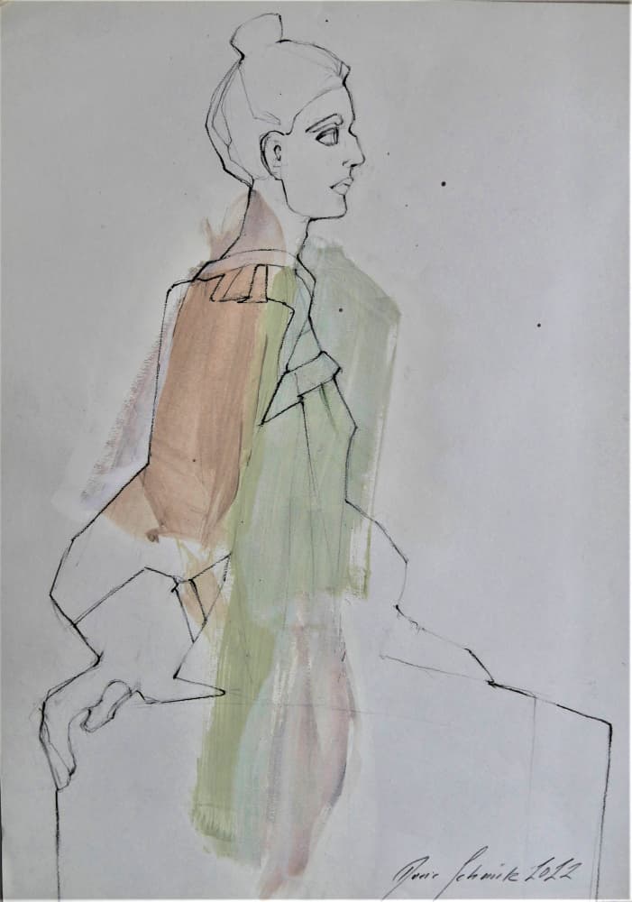 Stylized Female Profile by Doris Schmitz — canvas wall art