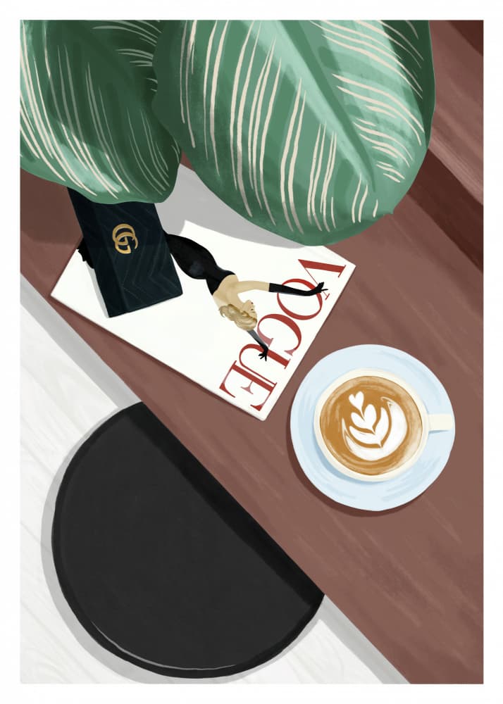 Elegant Coffee Flatlay by ByKammille — canvas wall art