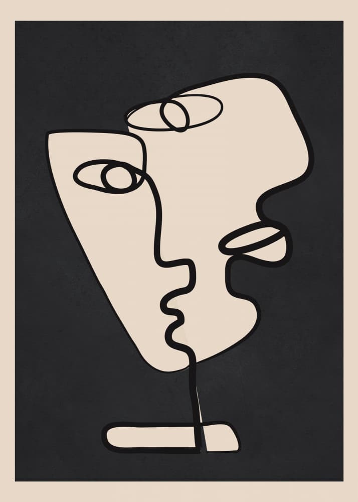Abstract Faces of Love by Nadjaa — canvas wall art