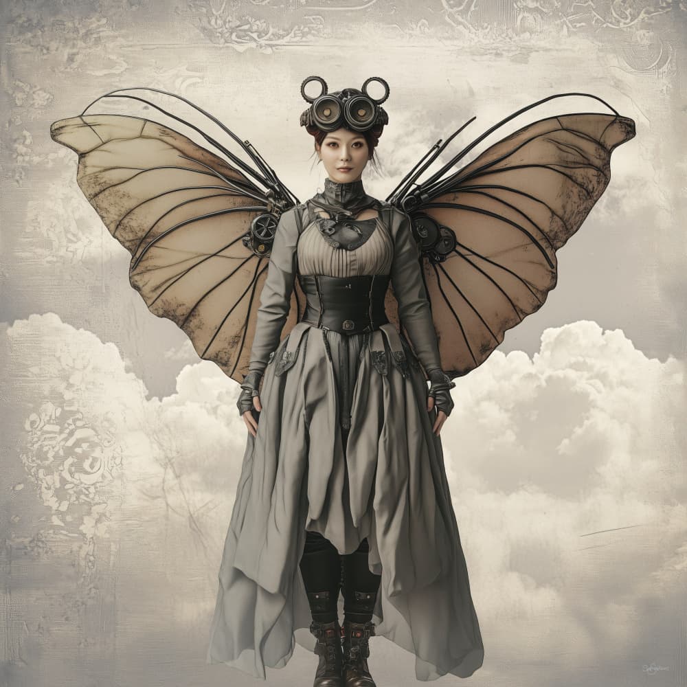 Steampunk Butterfly Woman by Sue Skellern — canvas wall art