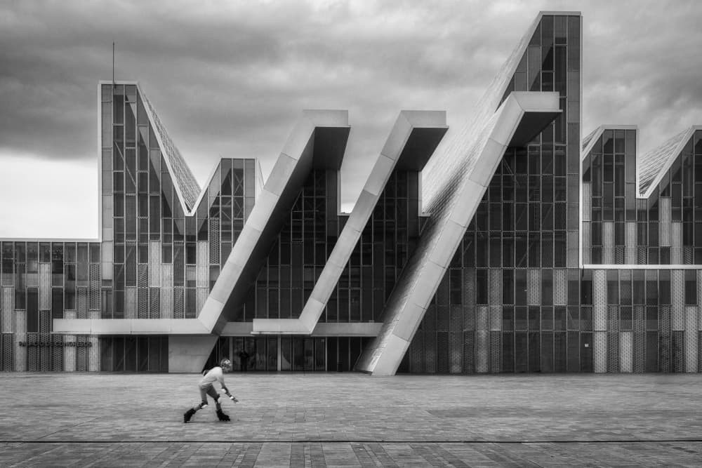 Modern Architecture Skater by Oskar Baglietto — canvas wall art