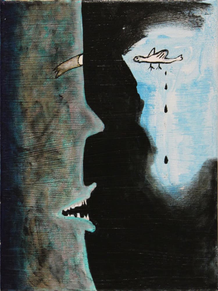 Dark Profile Bird by Fedele Frost — canvas wall art
